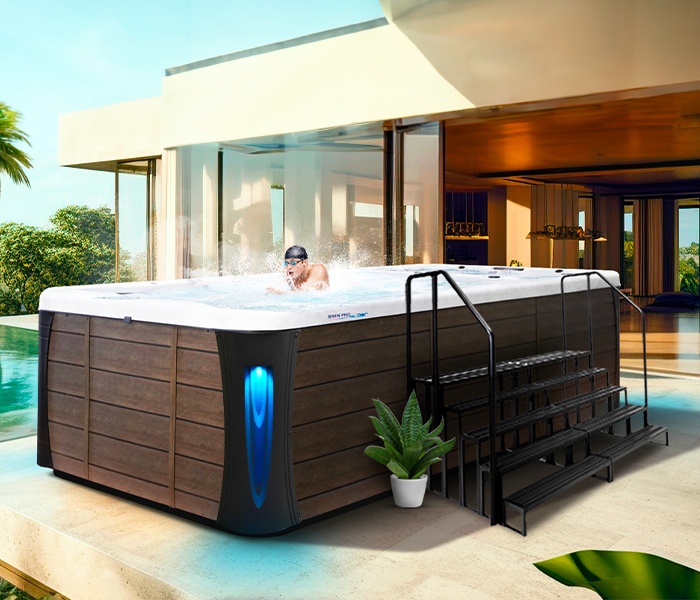 Calspas hot tub being used in a family setting - Swansea