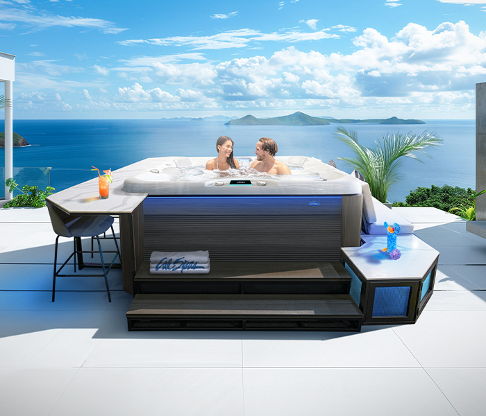 Calspas hot tub being used in a family setting - Swansea